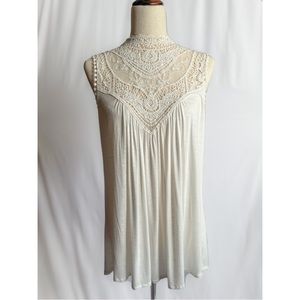 Bobeau Large Boho Ivory Tank Top